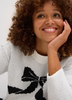 Femme bonprix Maille|Pulls & Gilets|Pull en maille avec nœud