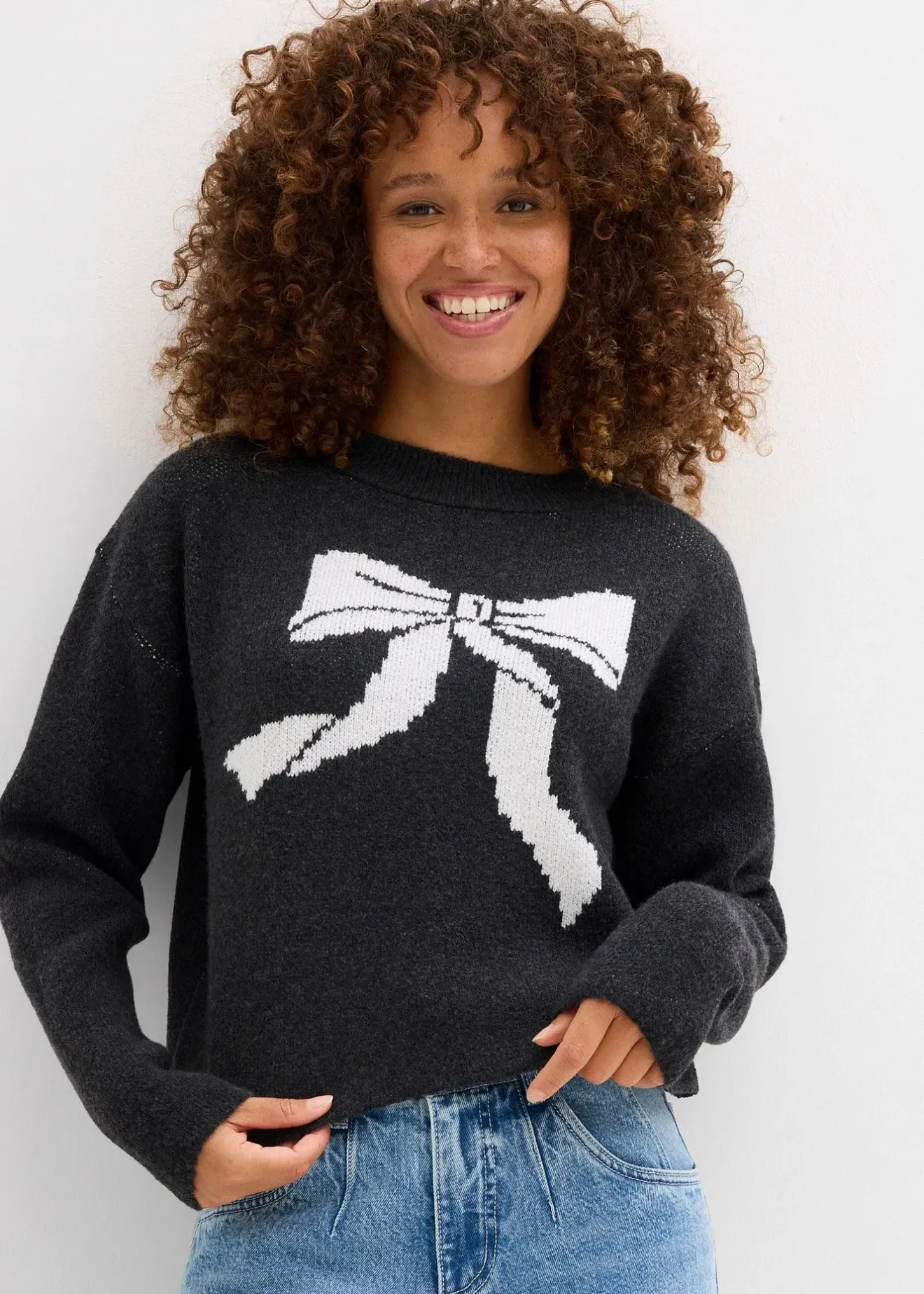 bonprix Pull en maille avec nœud|Femme Maille|Pulls & Gilets