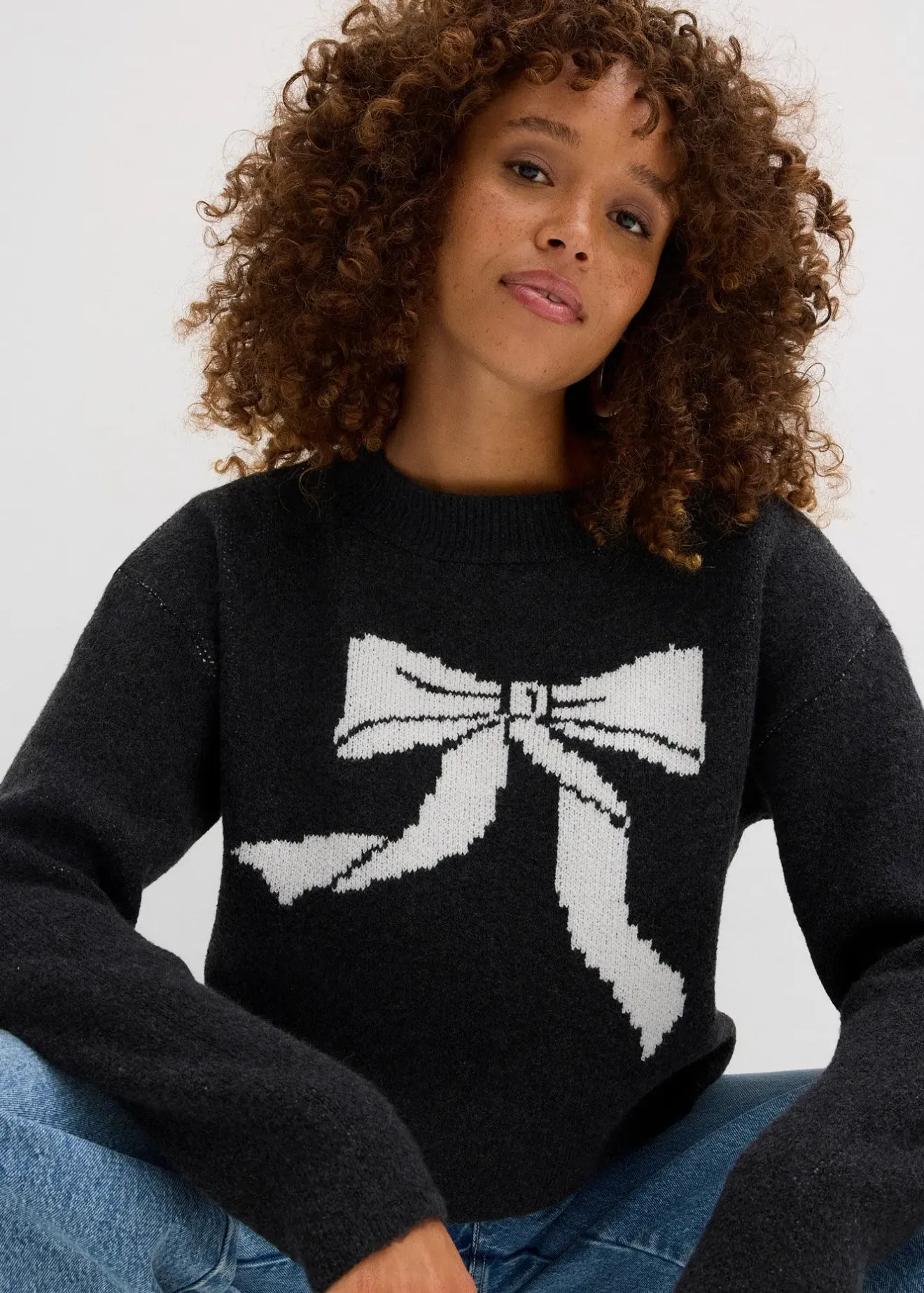 bonprix Pull en maille avec nœud|Femme Maille|Pulls & Gilets