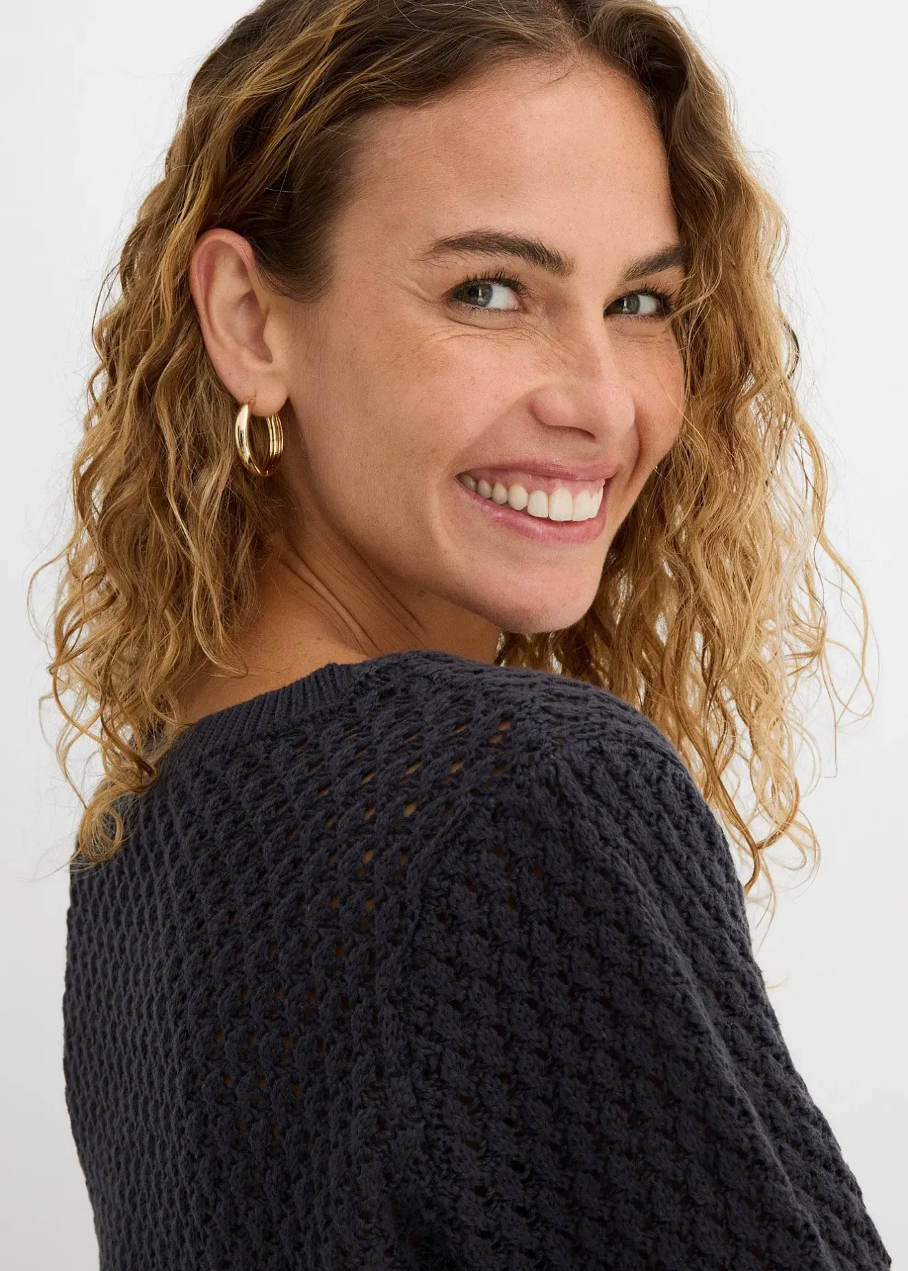 Femme bonprix Maille|Pulls & Gilets|Pull en maille texturée de coton mélangé