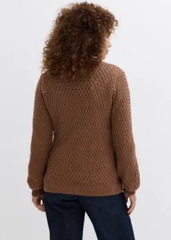 bonprix Pull en maille texturée de coton mélangé|Femme Maille|Pulls & Gilets