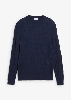 Homme bonprix Pulls & Gilets|Pull en maille torsadée 100% coton