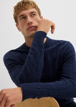 Homme bonprix Pulls & Gilets|Pull en maille torsadée 100% coton