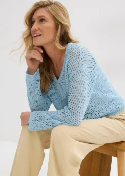 Femme bonprix Maille|Pulls & Gilets|Pull léger en maille ajourée