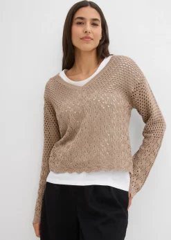 Femme bonprix Maille|Pulls & Gilets|Pull léger en maille ajourée