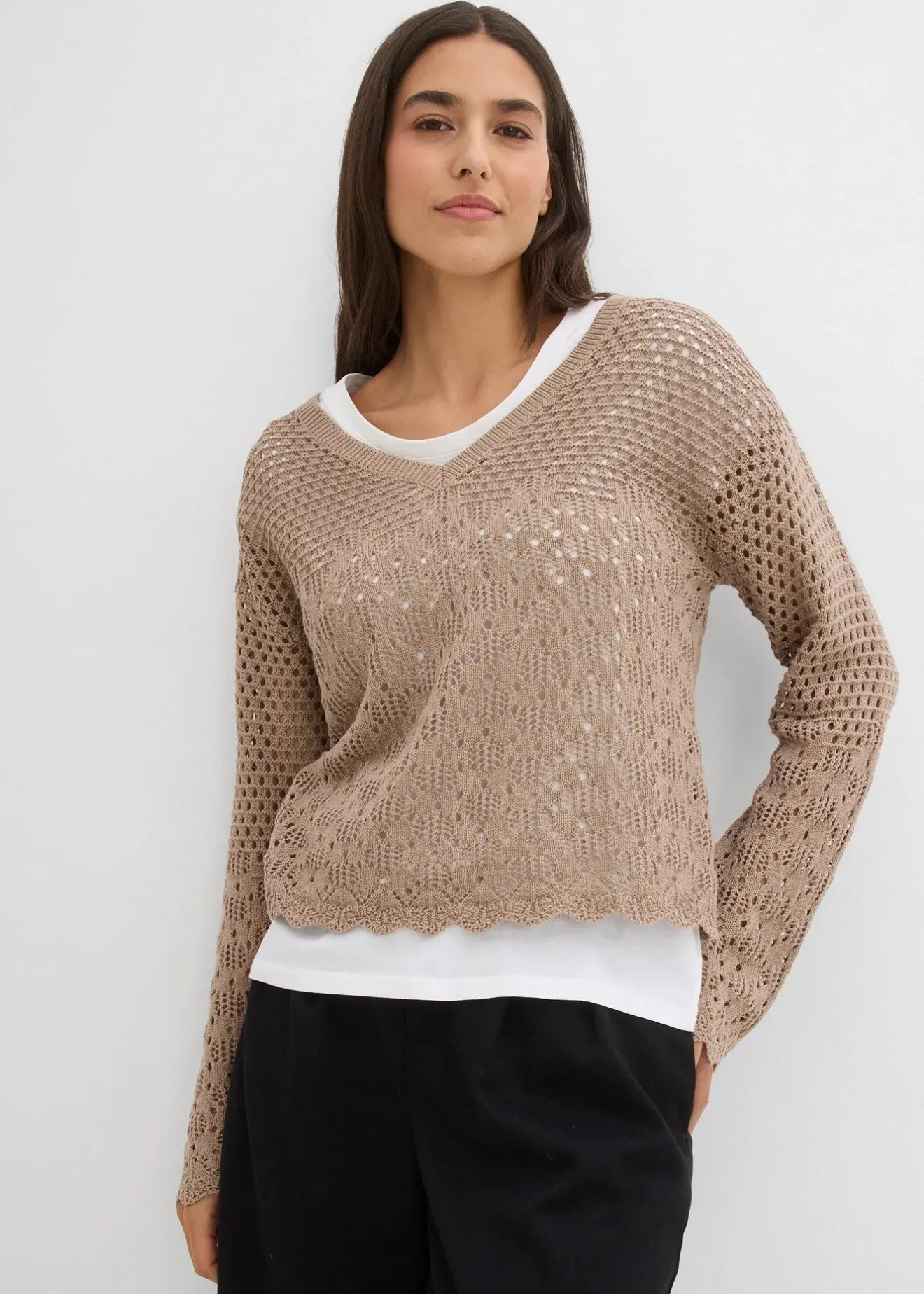 Femme bonprix Maille|Pulls & Gilets|Pull léger en maille ajourée