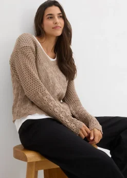 Femme bonprix Maille|Pulls & Gilets|Pull léger en maille ajourée