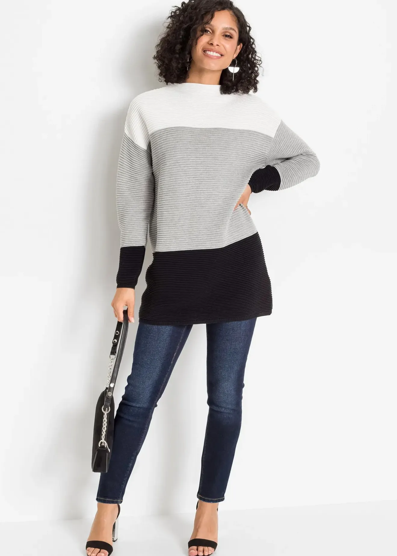 Femme bonprix Maille|Pulls & Gilets|Pull long à rayures