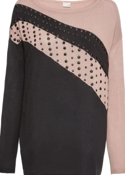 bonprix Pull long avec strass|Femme Maille|Pulls & Gilets