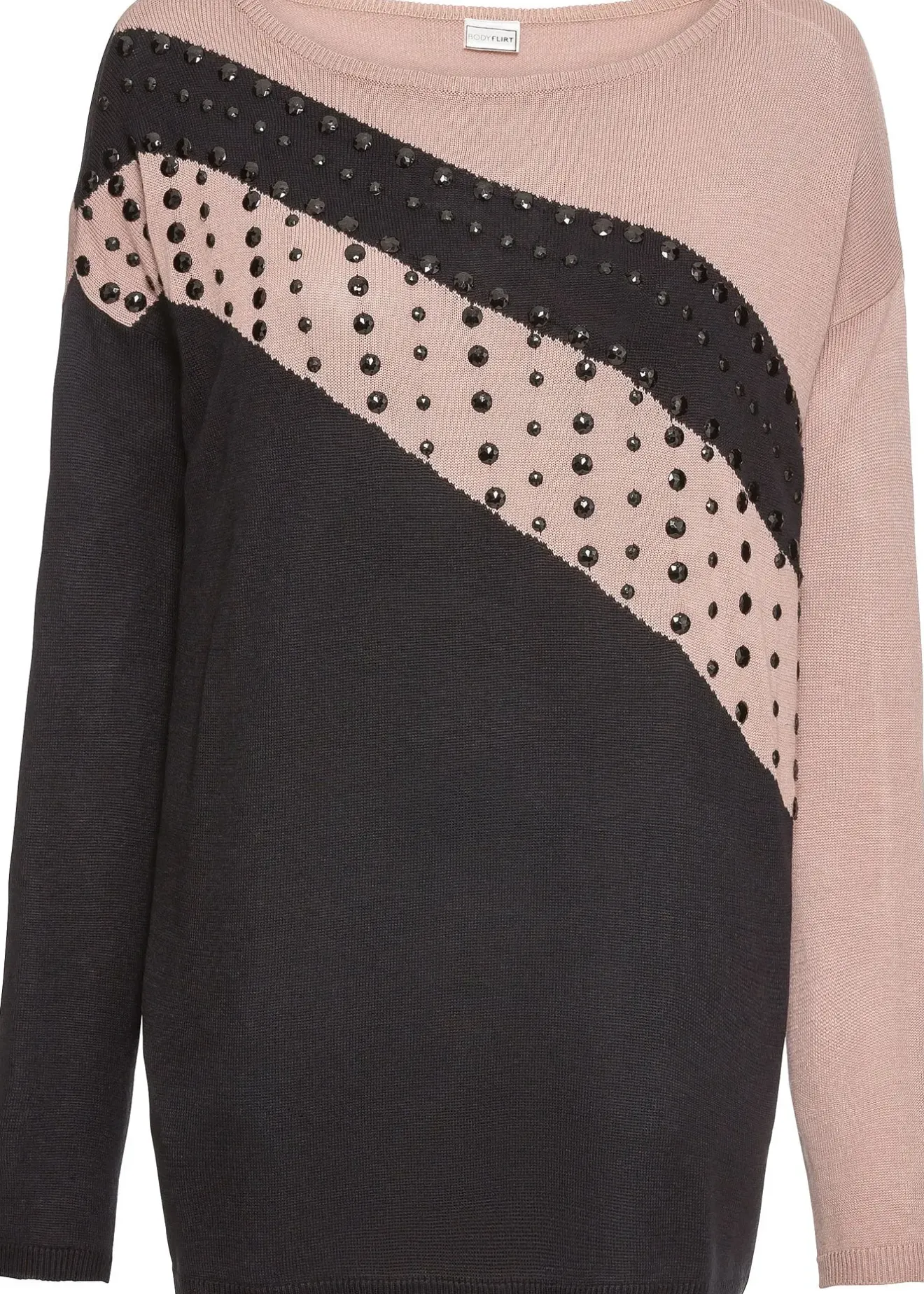 bonprix Pull long avec strass|Femme Maille|Pulls & Gilets