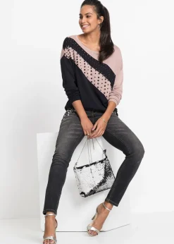 bonprix Pull long avec strass|Femme Maille|Pulls & Gilets