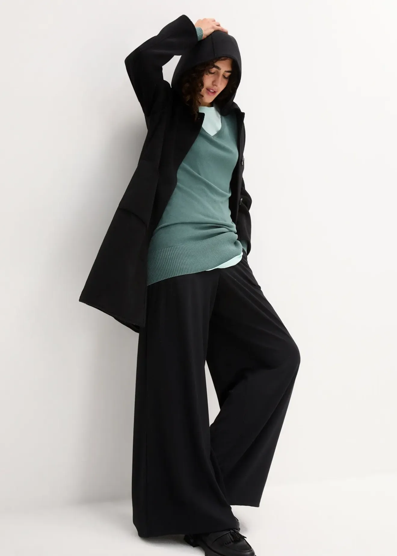 Femme bonprix Maille|Basiques|Pull long basique à col V