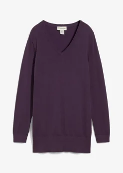bonprix Pull long basique à col V|Femme Maille|Basiques