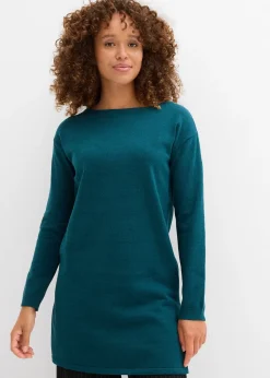 Femme bonprix Maille|Basiques|Pull long en coton recyclé majoritaire