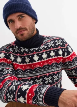 Homme bonprix Pulls & Gilets|Pull norvégien à col roulé