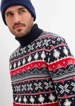 Homme bonprix Pulls & Gilets|Pull norvégien à col roulé