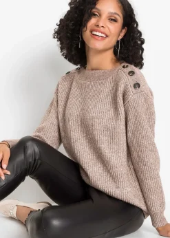 bonprix Pull oversize à boutons|Femme Maille|Pulls & Gilets