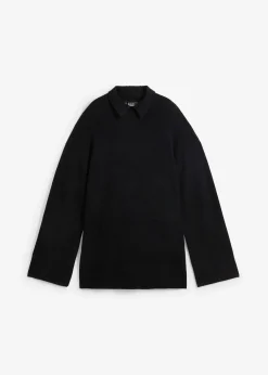 Femme bonprix Maille|Pulls & Gilets|Pull oversize à col roulé ouvert et fentes latérales