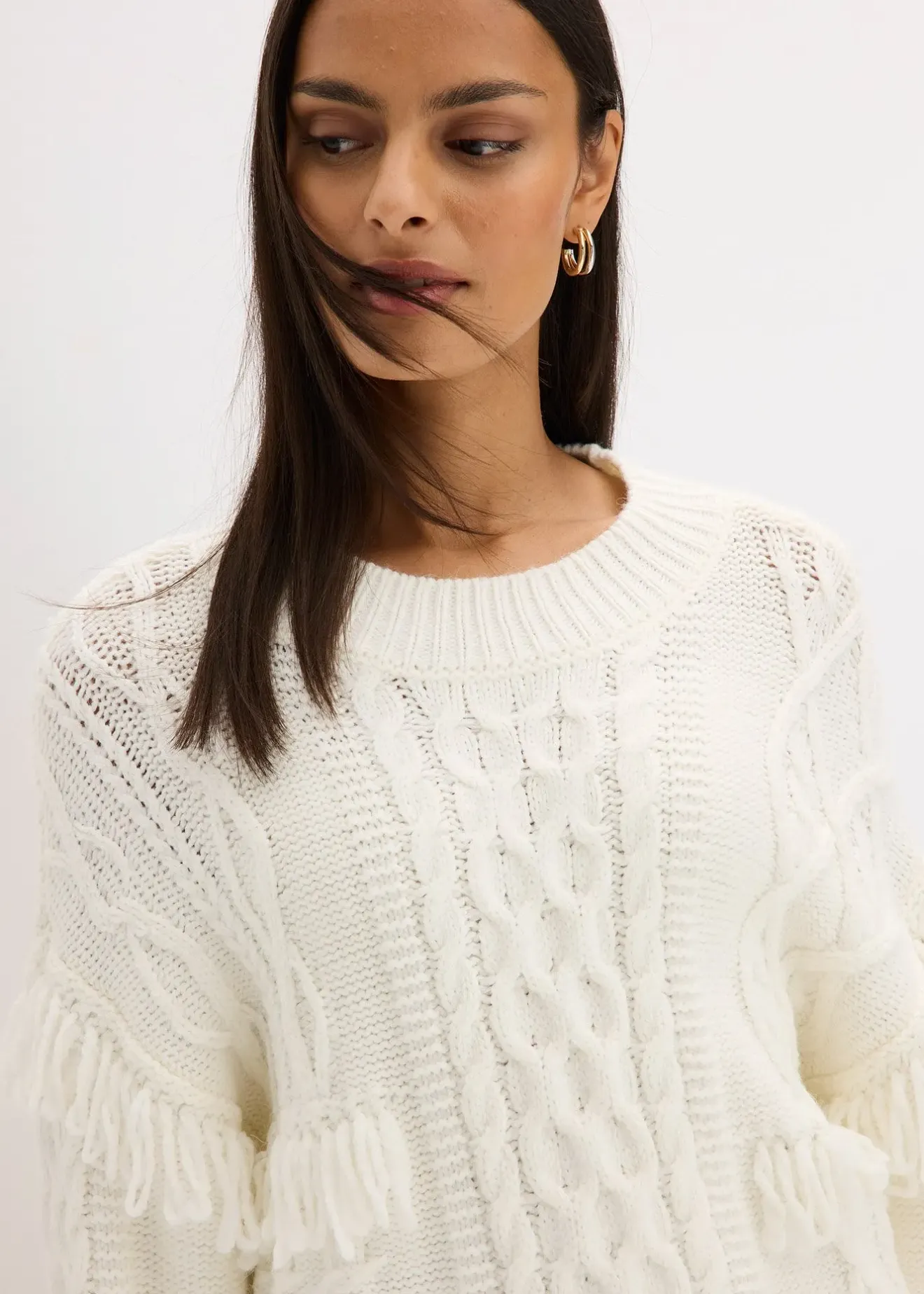 Femme bonprix Maille|Pulls & Gilets|Pull oversize à franges