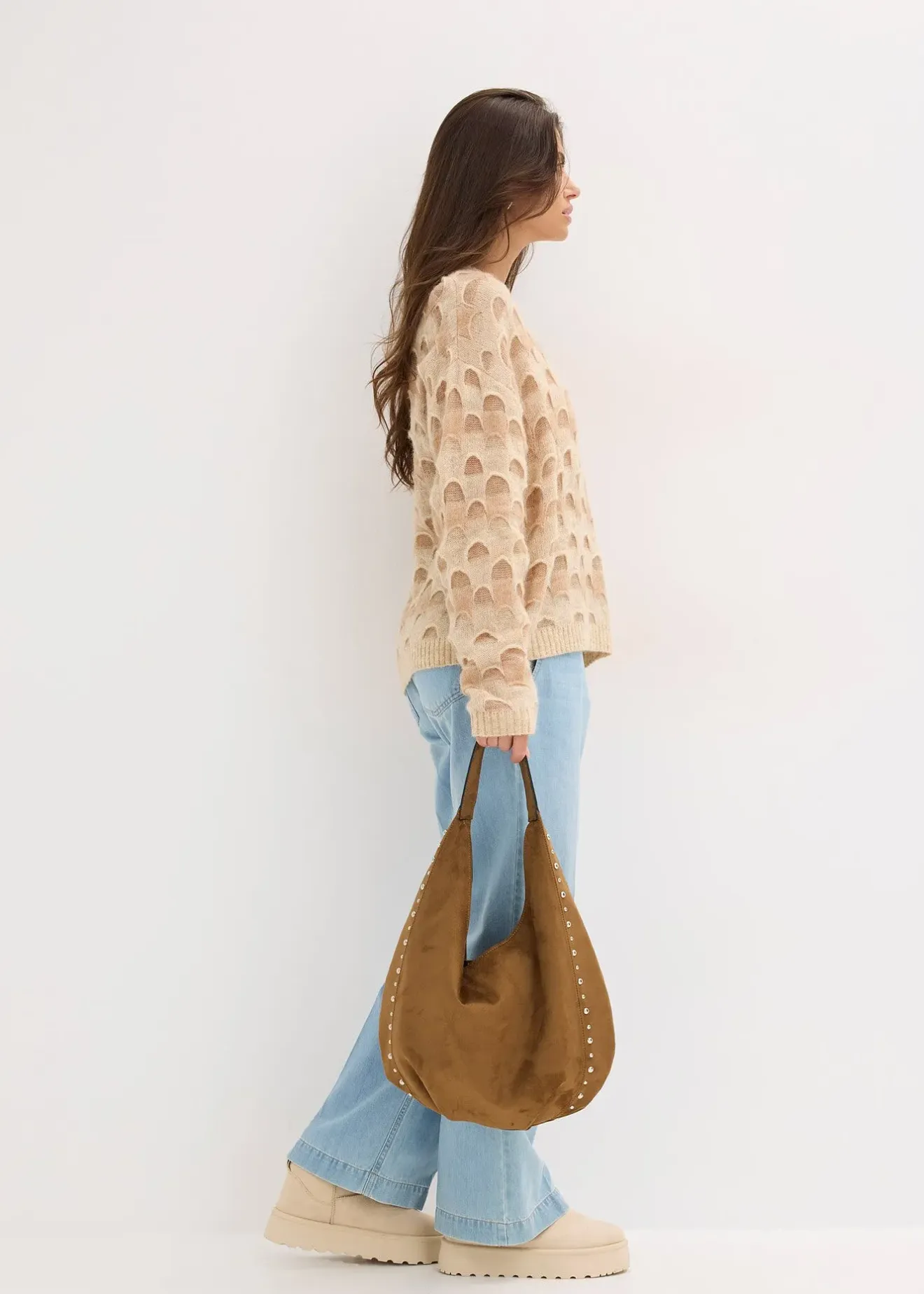 Femme bonprix Maille|Pulls & Gilets|Pull oversize en doux mélange laine et alpaga