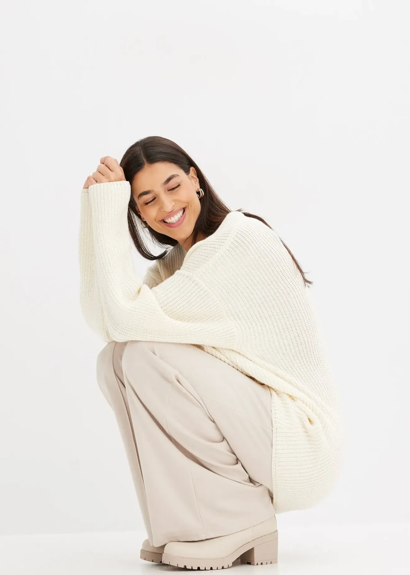 bonprix Pull oversize en laine mélangée|Femme Maille|Pulls & Gilets