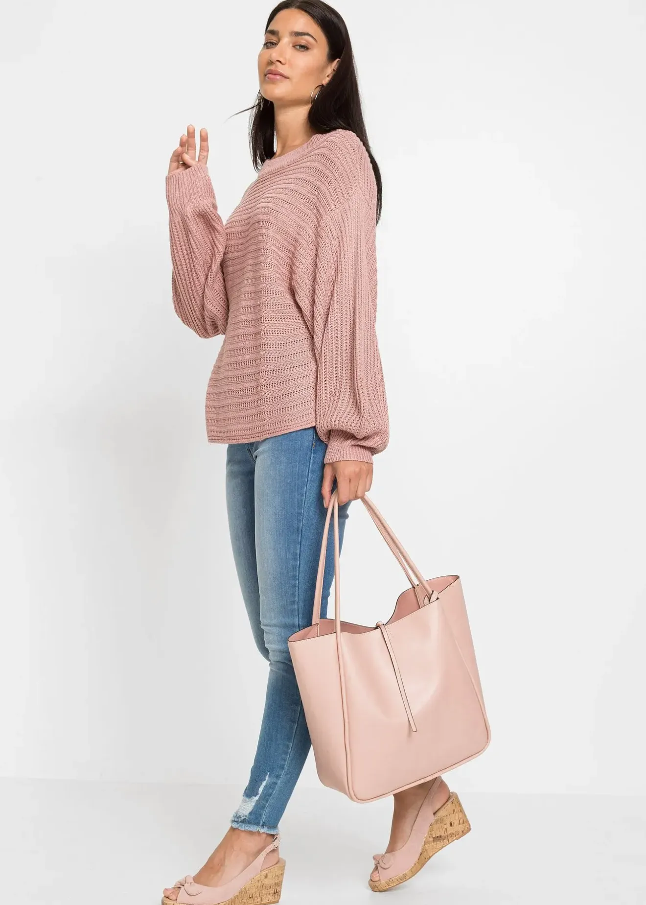 Femme bonprix Maille|Pulls & Gilets|Pull oversize en maille ajourée