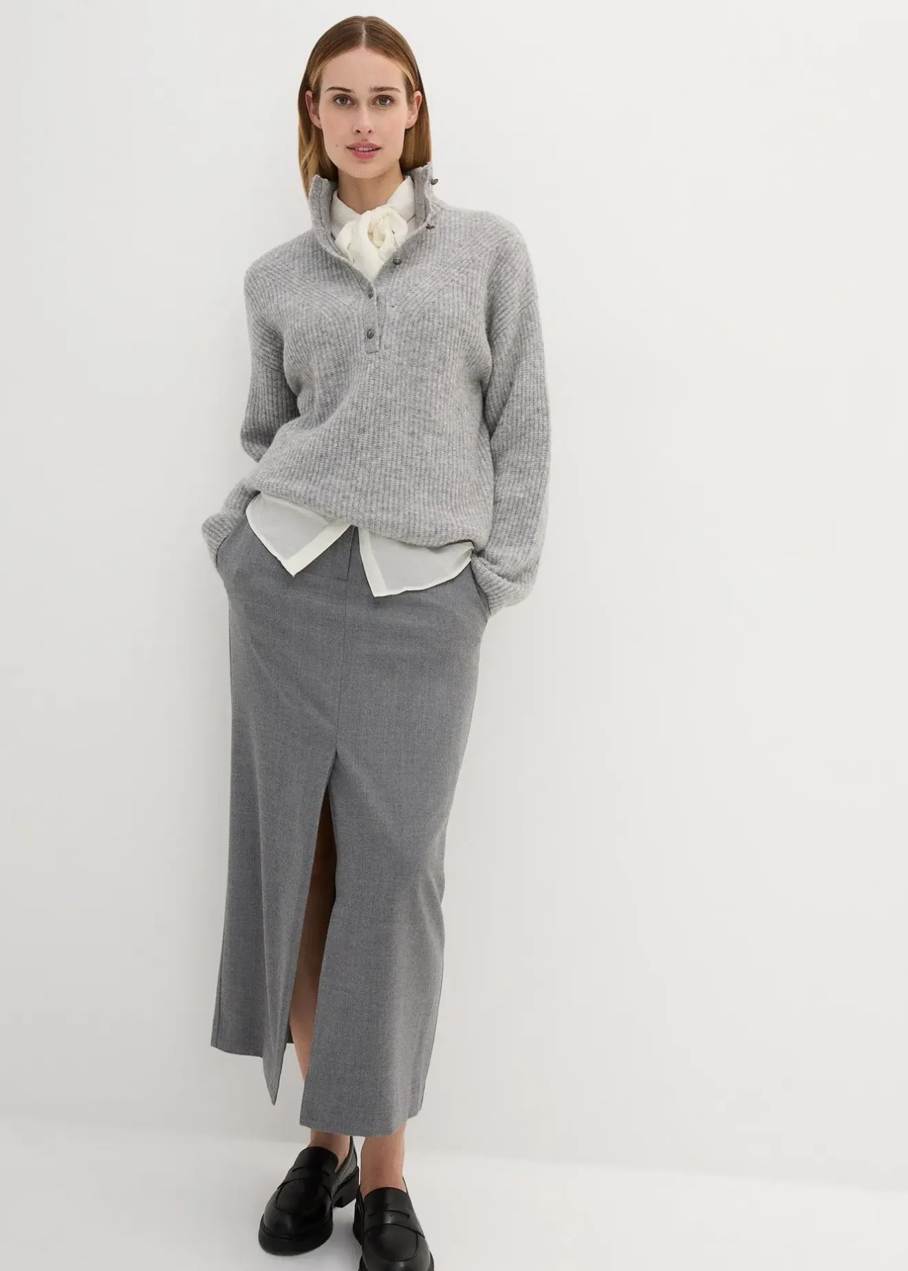 Femme bonprix Maille|Premium|Pull oversize en mélange laine et alpaga