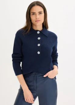 bonprix Pull polo avec laine|Femme Maille|Pulls & Gilets