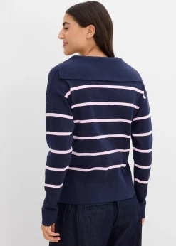 Femme bonprix Maille|Pulls & Gilets|Pull polo en fine maille