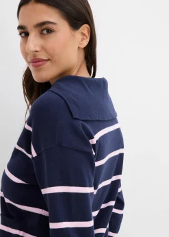 Femme bonprix Maille|Pulls & Gilets|Pull polo en fine maille