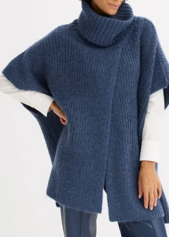 Femme bonprix Ponchos|Maille|Pull poncho en laine mélangée