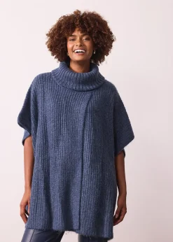bonprix Pull poncho en laine mélangée|Femme Ponchos|Maille