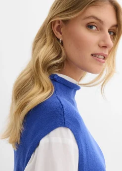 Femme bonprix Maille|Pulls & Gilets|Pull sans manches 100% coton