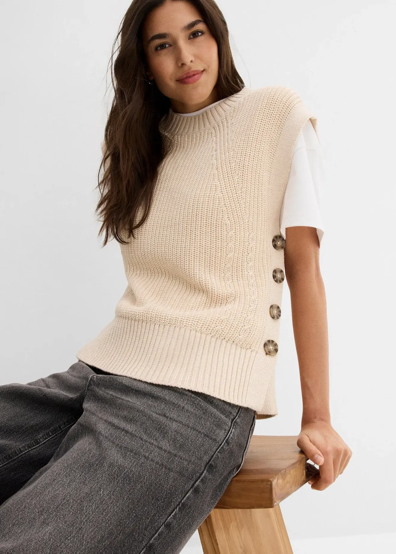 bonprix Pull sans manches en maille|Femme Maille|Pulls & Gilets