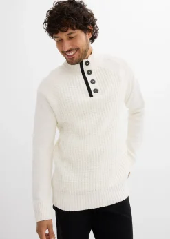 bonprix Pull texturé à col montant|Homme Pulls & Gilets