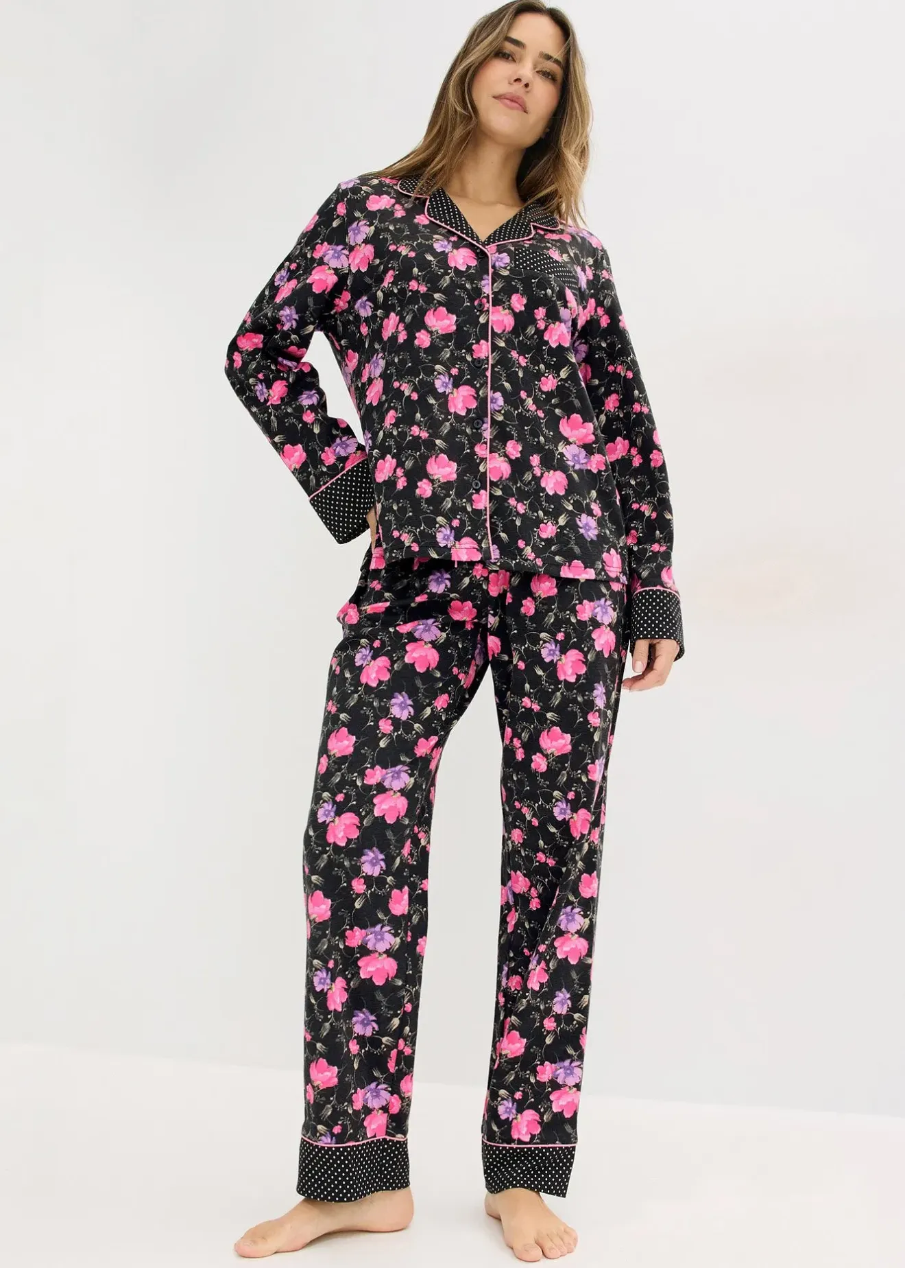 bonprix Pyjama 100% coton|Femme Lingerie Nuit