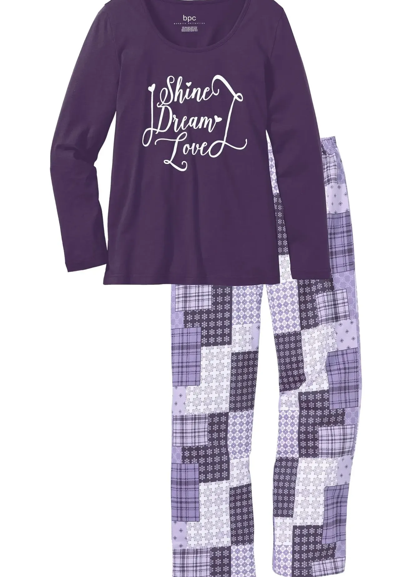 bonprix Pyjama 100% coton|Femme Lingerie Nuit