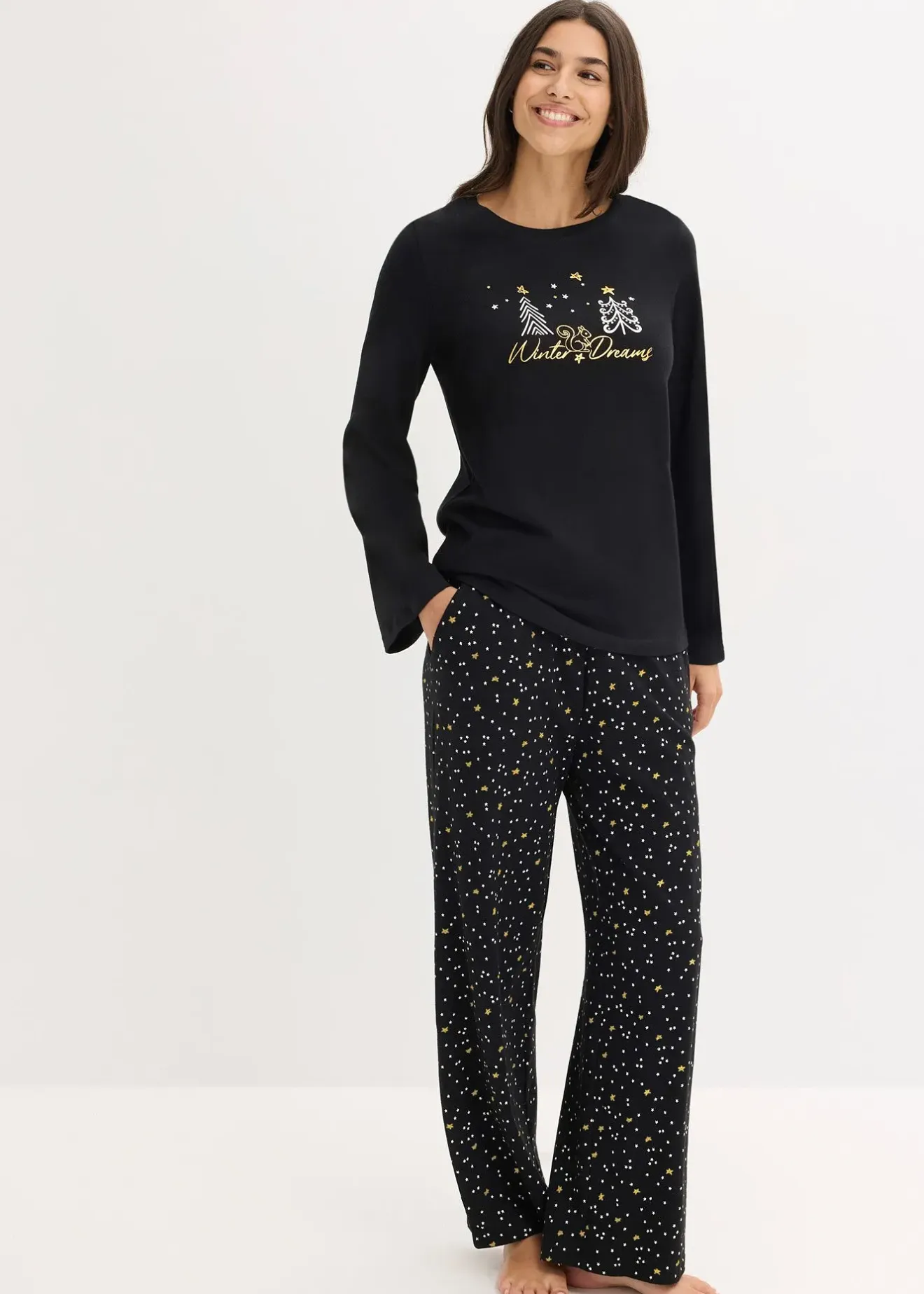 bonprix Pyjama 100% coton à imprimé brillant|Femme Lingerie Nuit