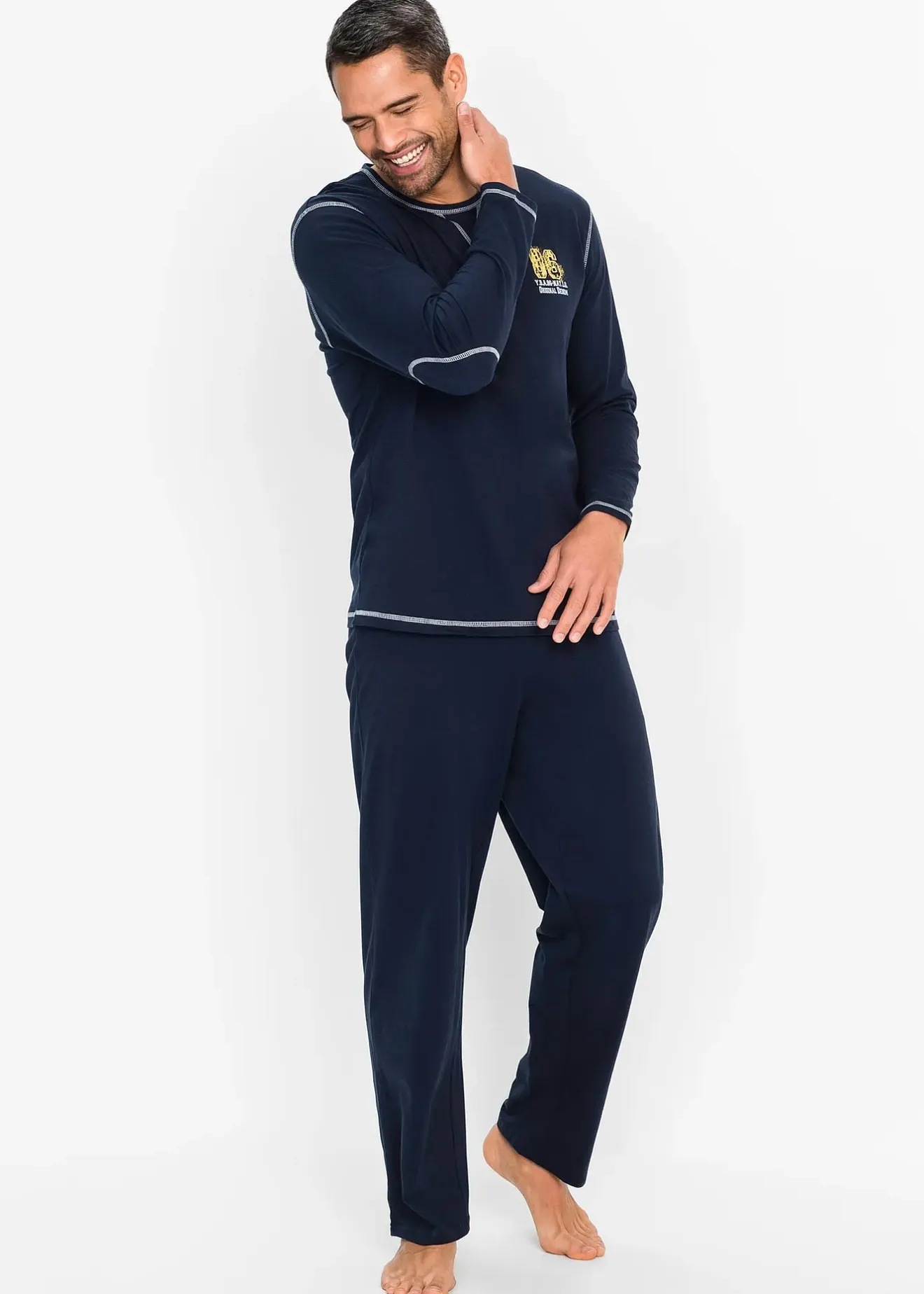 Homme bonprix Sous-Vêtements|Pyjamas|Pyjama 100% coton à manches longues