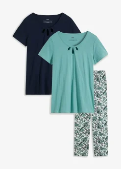 Femme bonprix Lingerie Nuit|Pyjama 100% coton (ens. 3 pces)