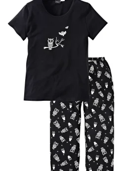 Femme bonprix Lingerie Nuit|Pyjama avec corsaire et t-shirt