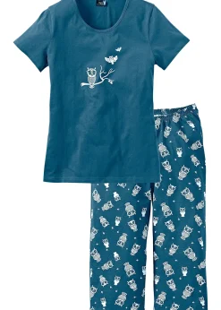 bonprix Pyjama avec corsaire et t-shirt|Femme Lingerie Nuit