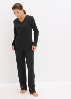 bonprix Pyjama avec finitions dentelle|Femme Lingerie Nuit