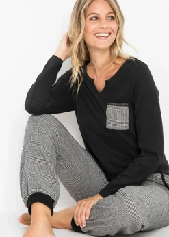 bonprix Pyjama avec pantalon en flanelle|Femme Lingerie Nuit