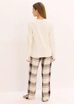 bonprix Pyjama avec pantalon tissé doux et pochette cadeau|Femme Lingerie Nuit