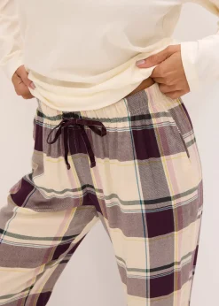 bonprix Pyjama avec pantalon tissé doux et pochette cadeau|Femme Lingerie Nuit