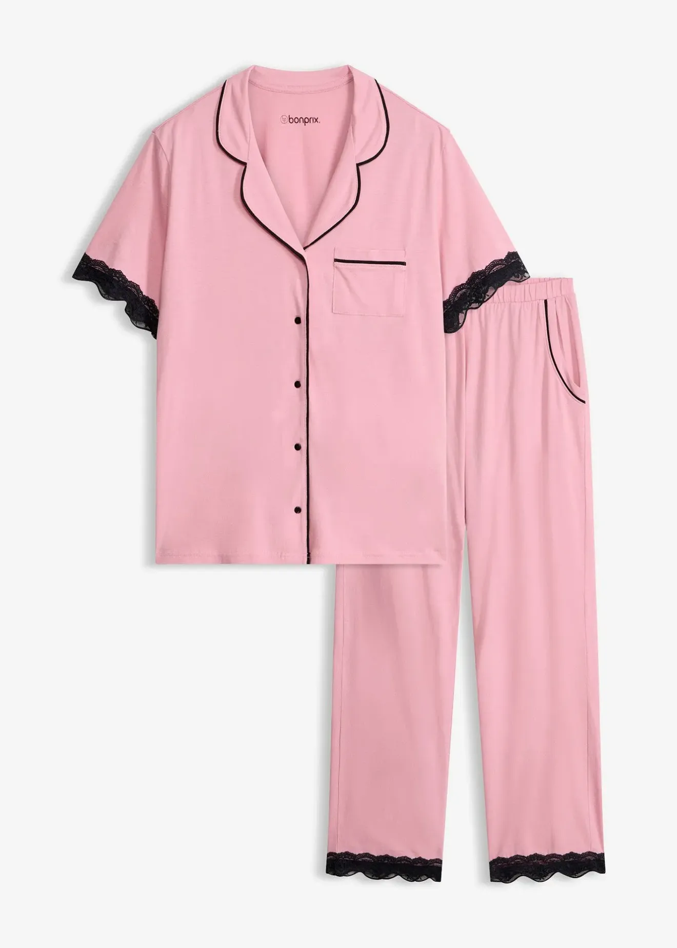 Femme bonprix Lingerie Nuit|Pyjama boutonné en matière douce