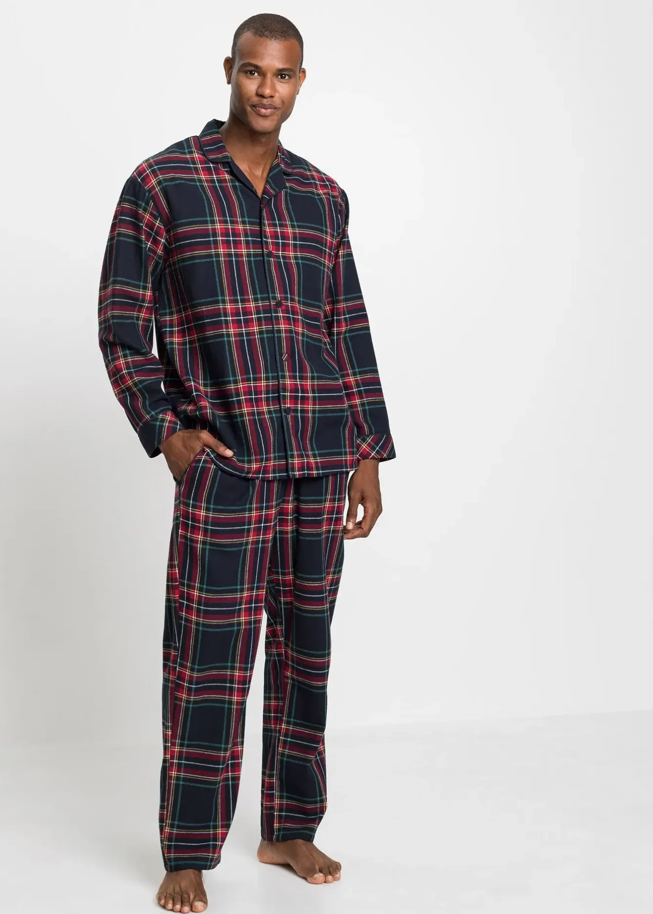 Homme bonprix Pyjamas|Sous-Vêtements|Pyjama boutonné homme en flanelle douce