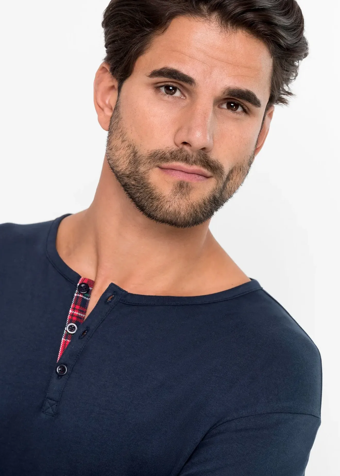 Homme bonprix Pyjamas|Sous-Vêtements|Pyjama col boutonné 100% coton