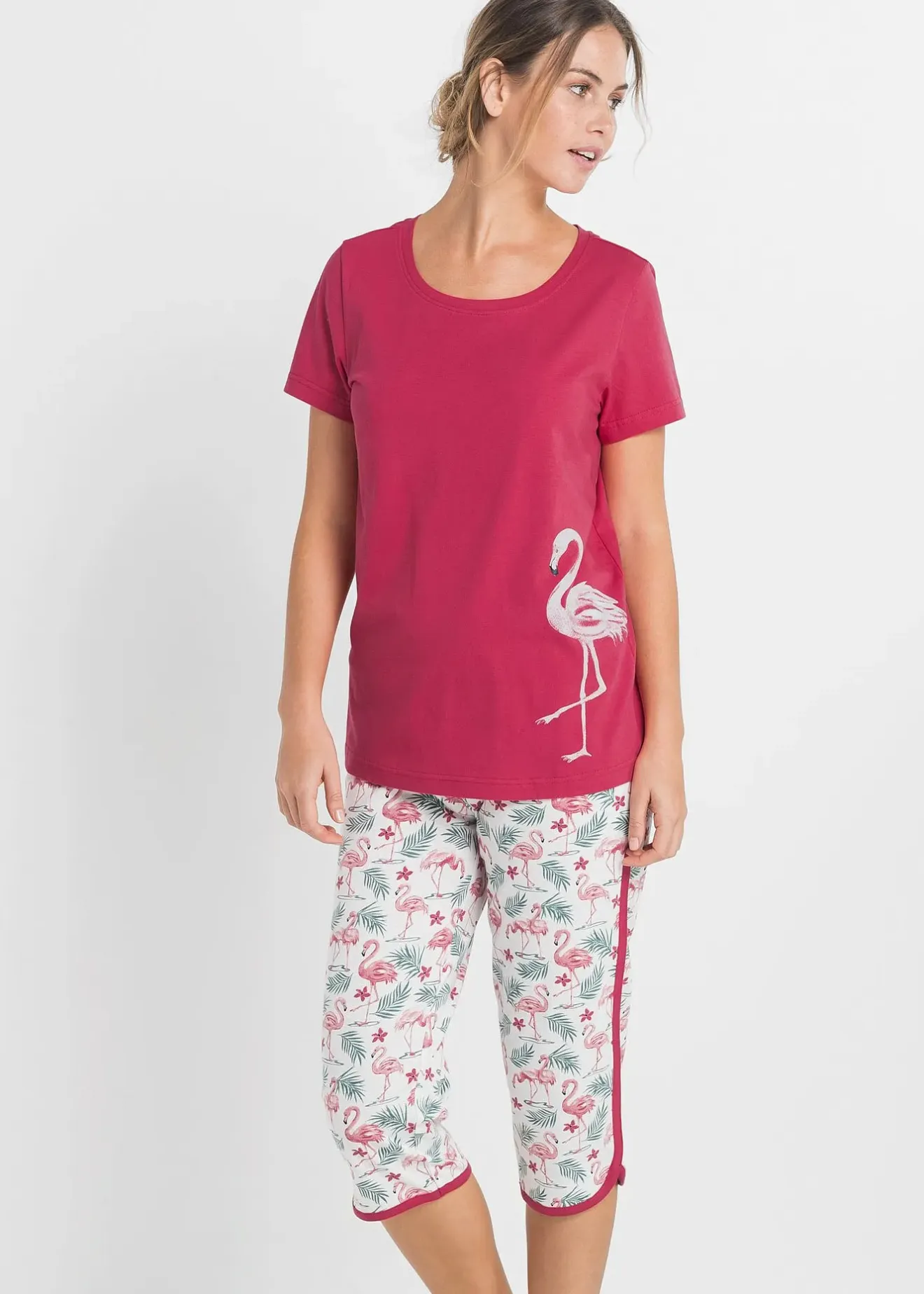 Femme bonprix Lingerie Nuit|Pyjama corsaire 100% coton